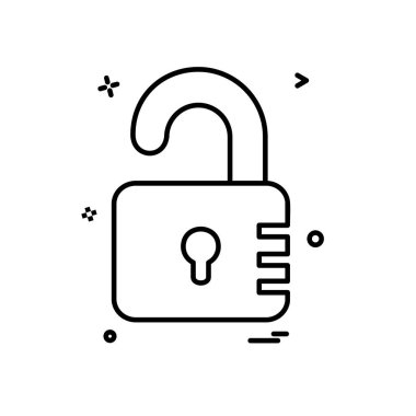 kilit düz simge vektör çizim 