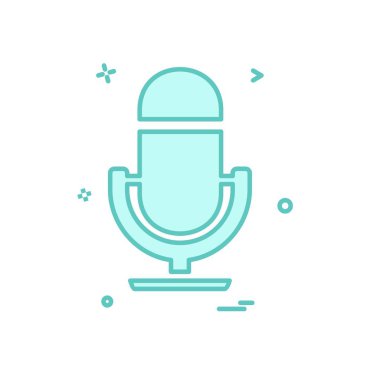 Mikrofon simgesi tasarım, renkli vektör çizim