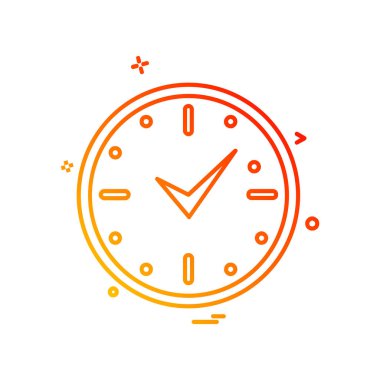 saat düz ikon vektör illüstrasyonu 