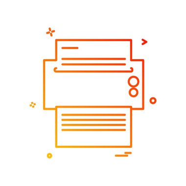 Yazıcı simgesi tasarım, vektör çizim