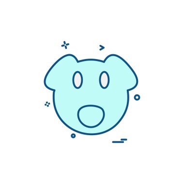 Domuz simgesi tasarım, renkli vektör çizim