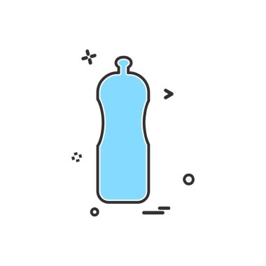 Şişe simgesi tasarım, renkli vektör çizim