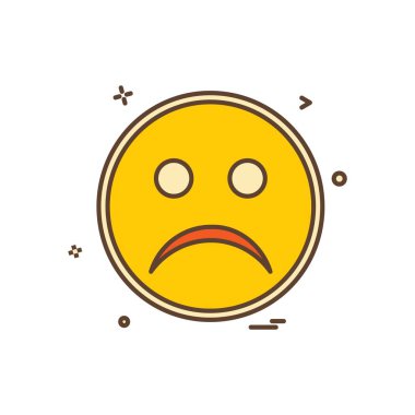 Üzgün emoji simgesi tasarım vektörü