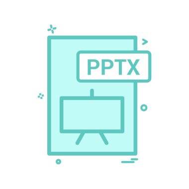 PPTX dosya biçimi simge vektör tasarımı