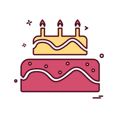 Pasta simgesi tasarım, renkli vektör çizim