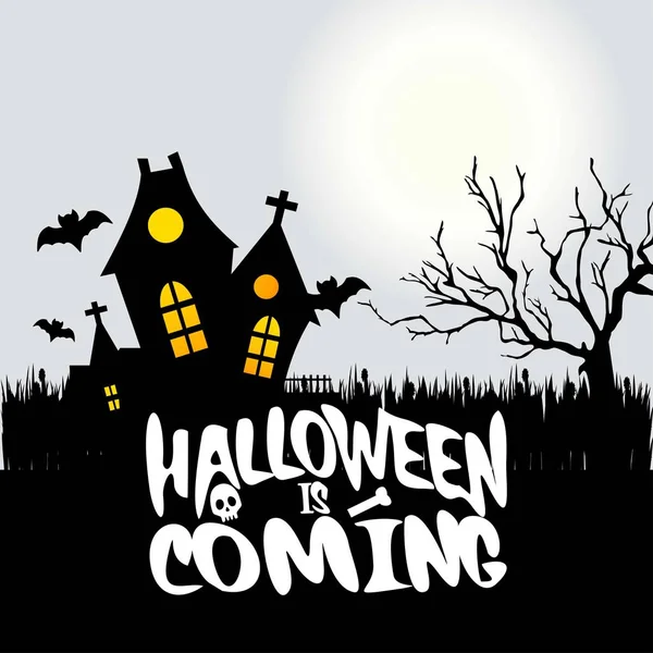 Halloween Comming Typography Creative Design — Stock Vector