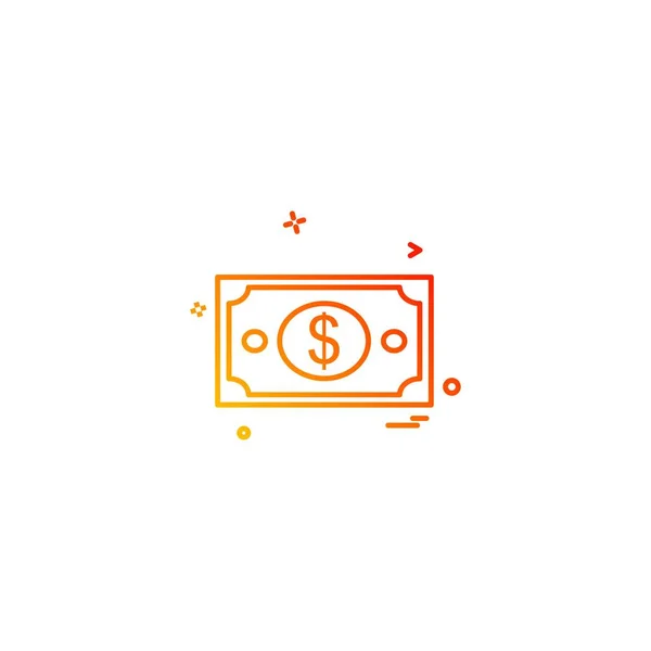 Dollar Icon Design Colorful Vector Illustration — Stock Vector