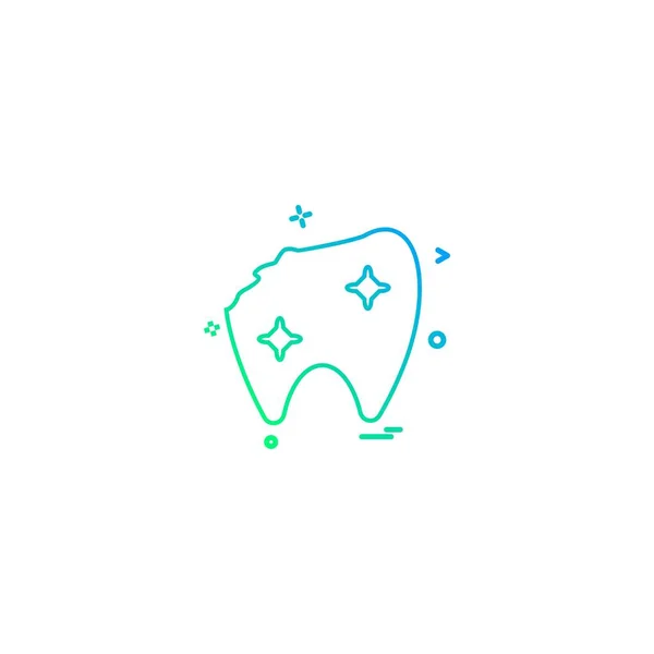 Dente Quebrado Tratamento Odontológico Dentista Dente Ícone Vetor Desige —  Vetores de Stock