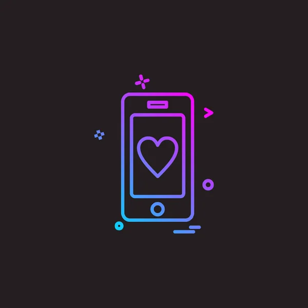 Love Mobile Vettore Progettazione Icona — Vettoriale Stock
