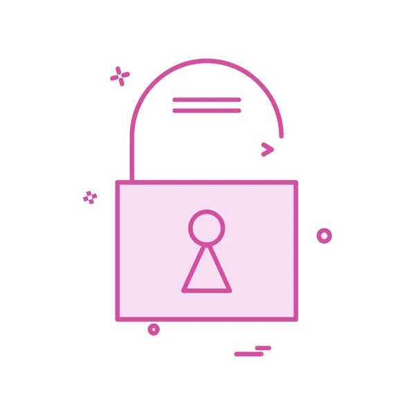 Lock Icon Design Vektorillustration — Stockvektor