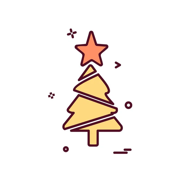 Christmas Tree Icon Design Vector — Stock Vector