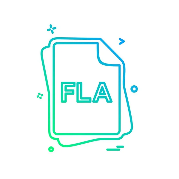Fla ファイルの種類アイコン デザインのベクトル — ストックベクタ