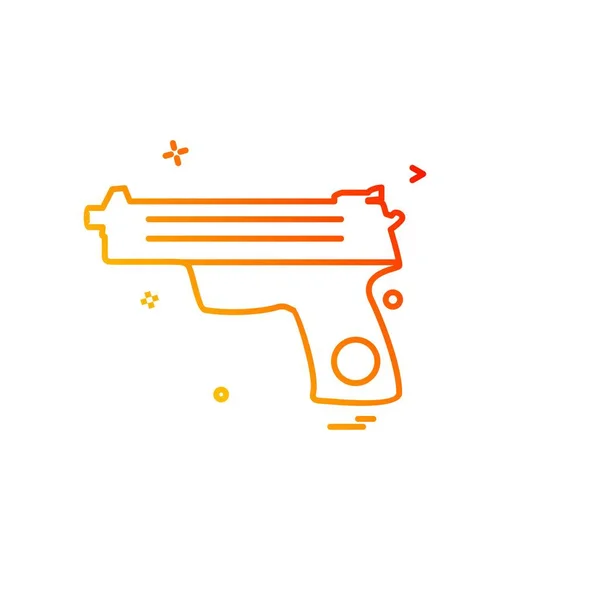 Pistola Icono Diseño Vector — Vector de stock