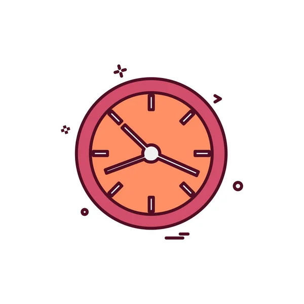Reloj Icono Diseño Vector Ilustración — Vector de stock