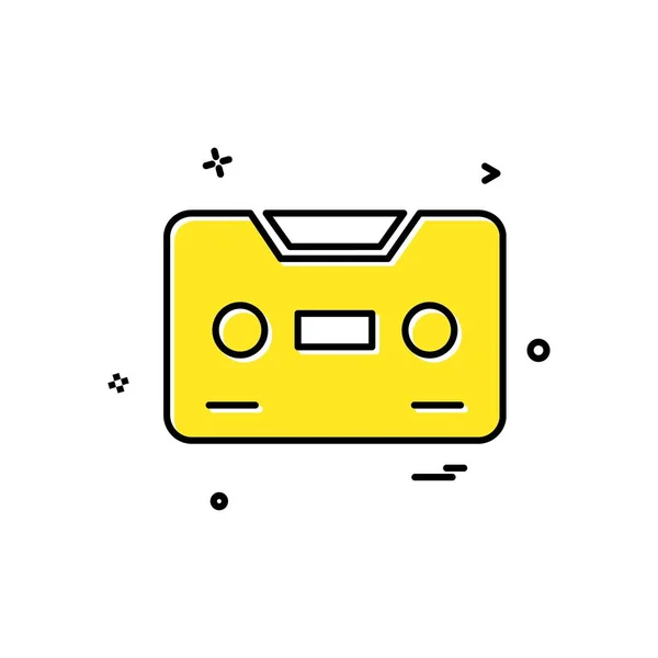 Casette Icono Diseño Vector — Vector de stock