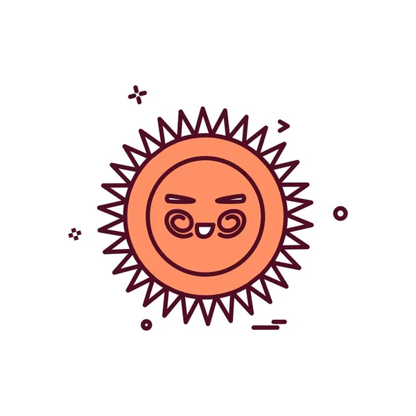 Sonne Icon Design Bunte Vektorillustration — Stockvektor