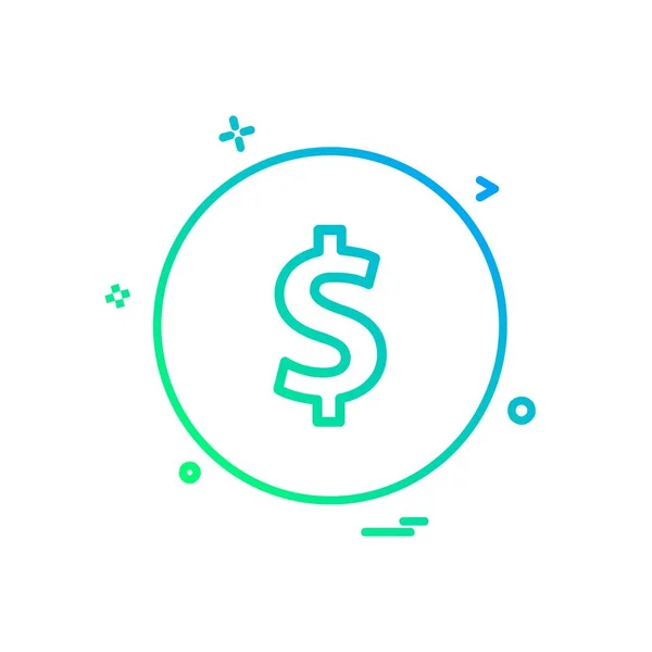 Dollar Icon Design Illustration Vectorielle Colorée — Image vectorielle