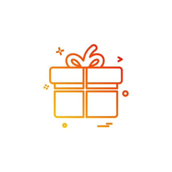 Icono Caja Regalo Vector Diseño — Archivo Imágenes Vectoriales