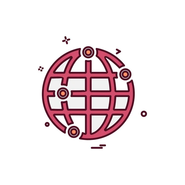 Globe Icon Design Illustration Vectorielle — Image vectorielle