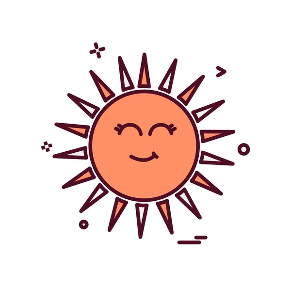 Sol Icono Diseño Vector — Archivo Imágenes Vectoriales