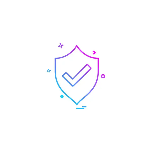 Sheild Protegido Icono Diseño Vector — Vector de stock