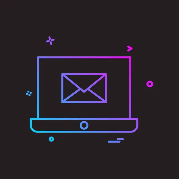 Laptop Mail Icon Vektor Design — Stockvektor