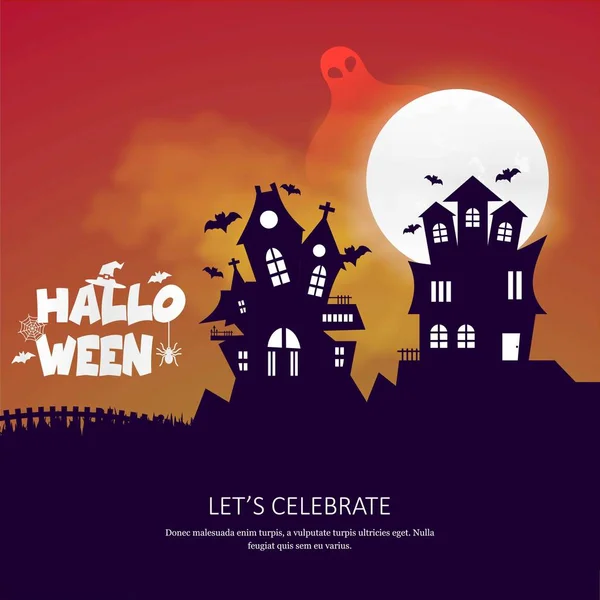 Feliz Cartão Convite Halloween Com Vetor Design Criativo —  Vetores de Stock