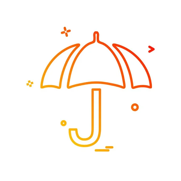 Paraguas Icono Diseño Vector Ilustración — Vector de stock