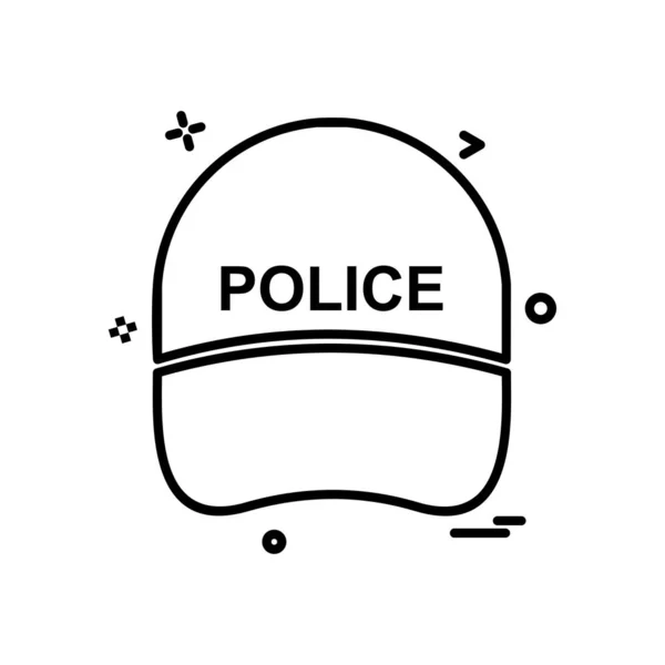 Cap Sombrero Oficial Ley Icono Policía Vector Diseño — Vector de stock