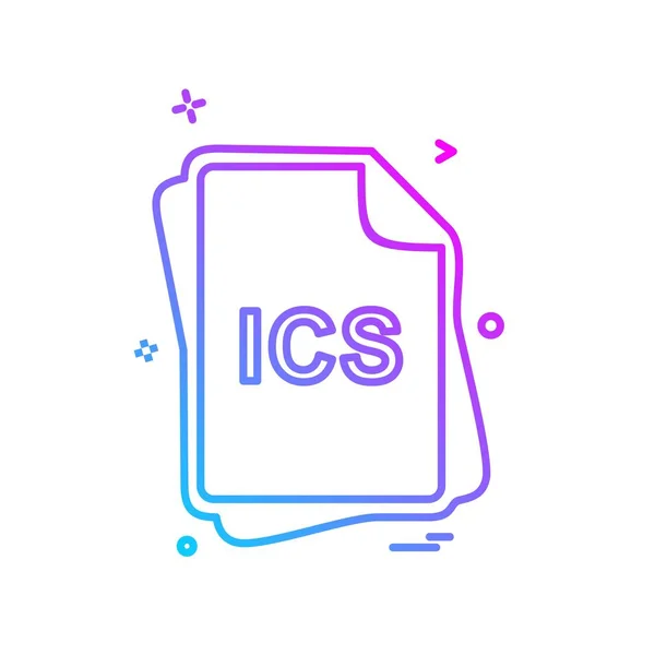 Type Fichier Ics Icon Design Vector — Image vectorielle