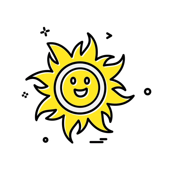 Sonne Icon Design Bunte Vektorillustration — Stockvektor