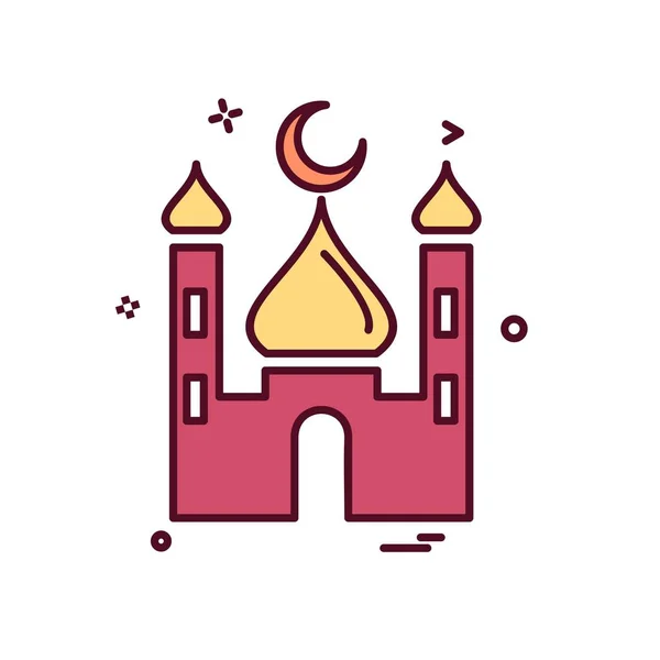 Mosquée Icône Design Vecteur — Image vectorielle