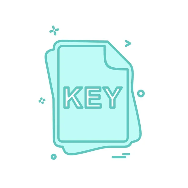 Tipo Archivo Key Icon Design Vector — Archivo Imágenes Vectoriales