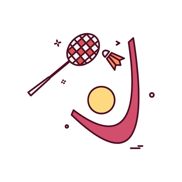 Badminton Icon Design Vector — Stock Vector