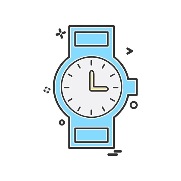 Horloge Pictogram Ontwerp Kleurrijke Vectorillustratie — Stockvector