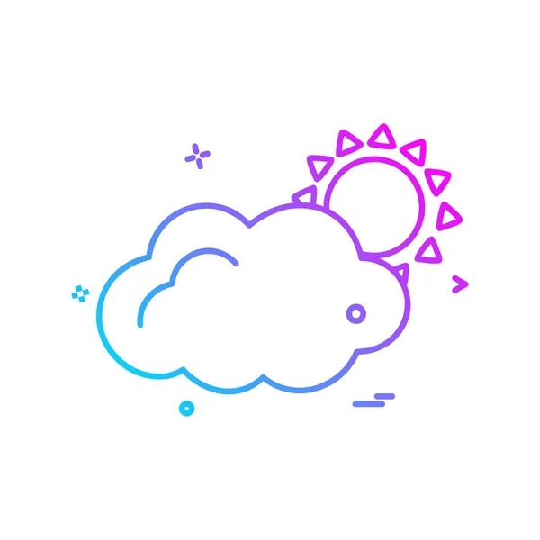 Wolke Icon Design Bunte Vektorillustration — Stockvektor