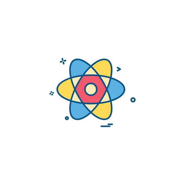 Icono Nuclear Diseño Vector Ilustración — Vector de stock