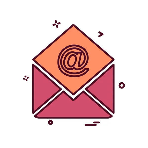 Mail Icon Design Bunte Vektorillustration — Stockvektor