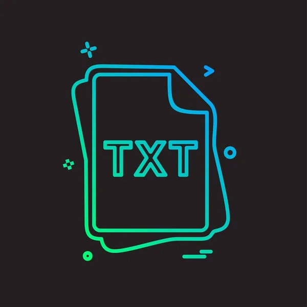 Tipo Archivo Txt Icon Design Vector — Archivo Imágenes Vectoriales