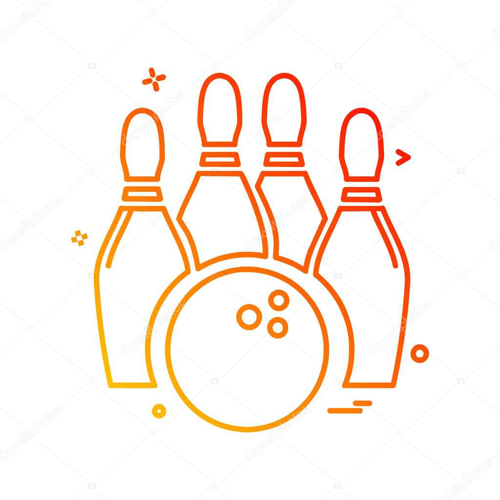 Bowling icon design, colorful vector illustration