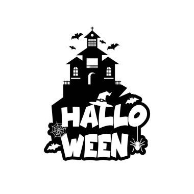 Cadılar Bayramı tasarım tipografi ve beyaz arka plan vektör ile 