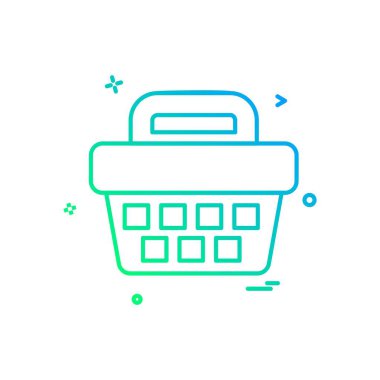 Sepeti simgesi tasarım, renkli vektör çizim