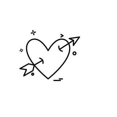 Kalp simgesi tasarım, Sevgililer günü için vektör çizim