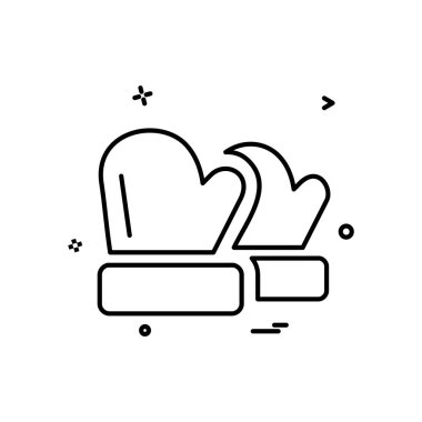 kış eldivenleri ikon tasarım vektörü