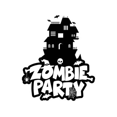 Zombi parti tipografi tasarlamak vektör 