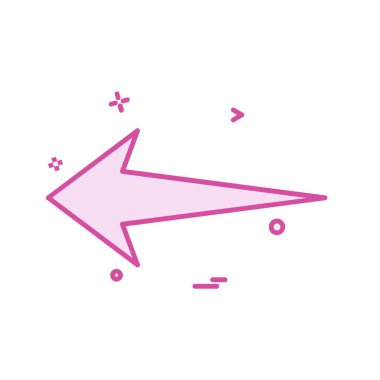 Sol ok simgesi tasarım vektörü