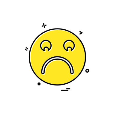 Emoji simgesi tasarım, renkli vektör çizim