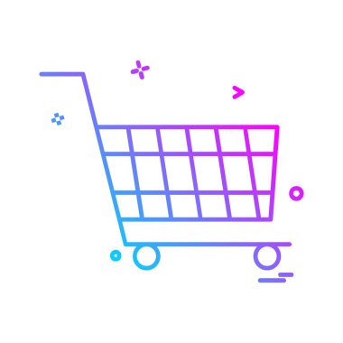 Sepeti simgesi tasarım, renkli vektör çizim