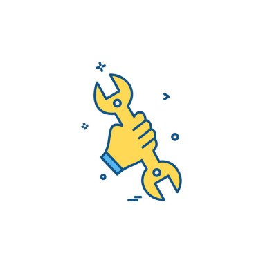 Donanım aracı simgesi tasarım, renkli vektör çizim 