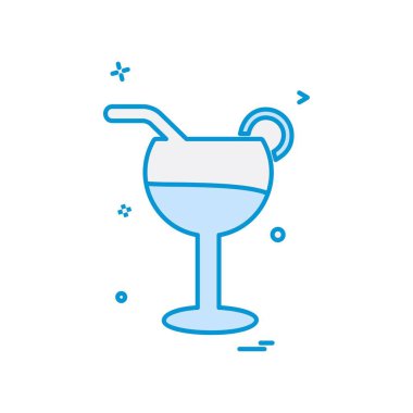 İçki simgesi tasarım, renkli vektör çizim 